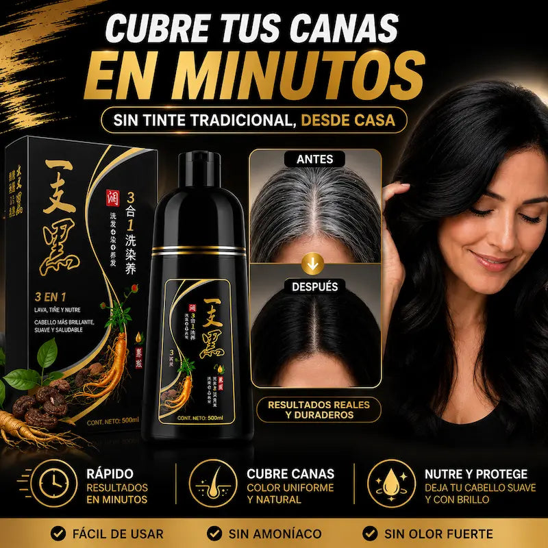Tinte Chino 3 en 1 | Cubre Canas y Renueva tu Color
