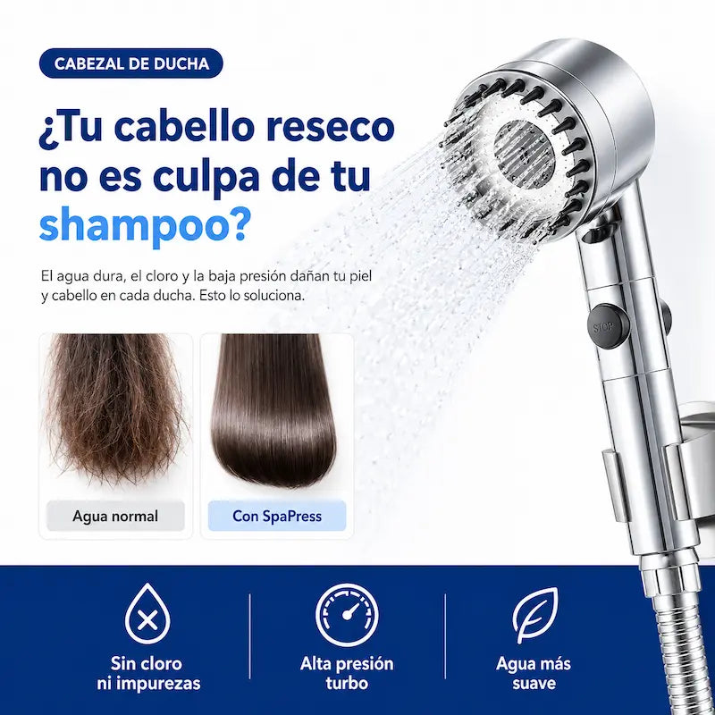 Cabezal de Ducha SpaPress™ | Agua más limpia, suave y potente en cada baño