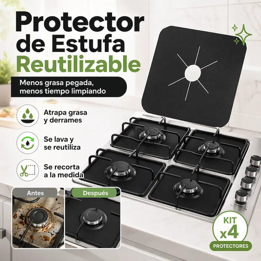 Kit Protector de Estufa x4 | Cocina sin grasa pegada y limpia en minutos